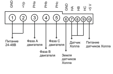 Схема входов/выходов подключения BLSD-50