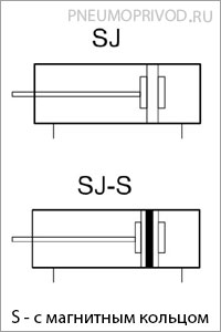 Пневмосхема пневмоцилиндра серии SJ